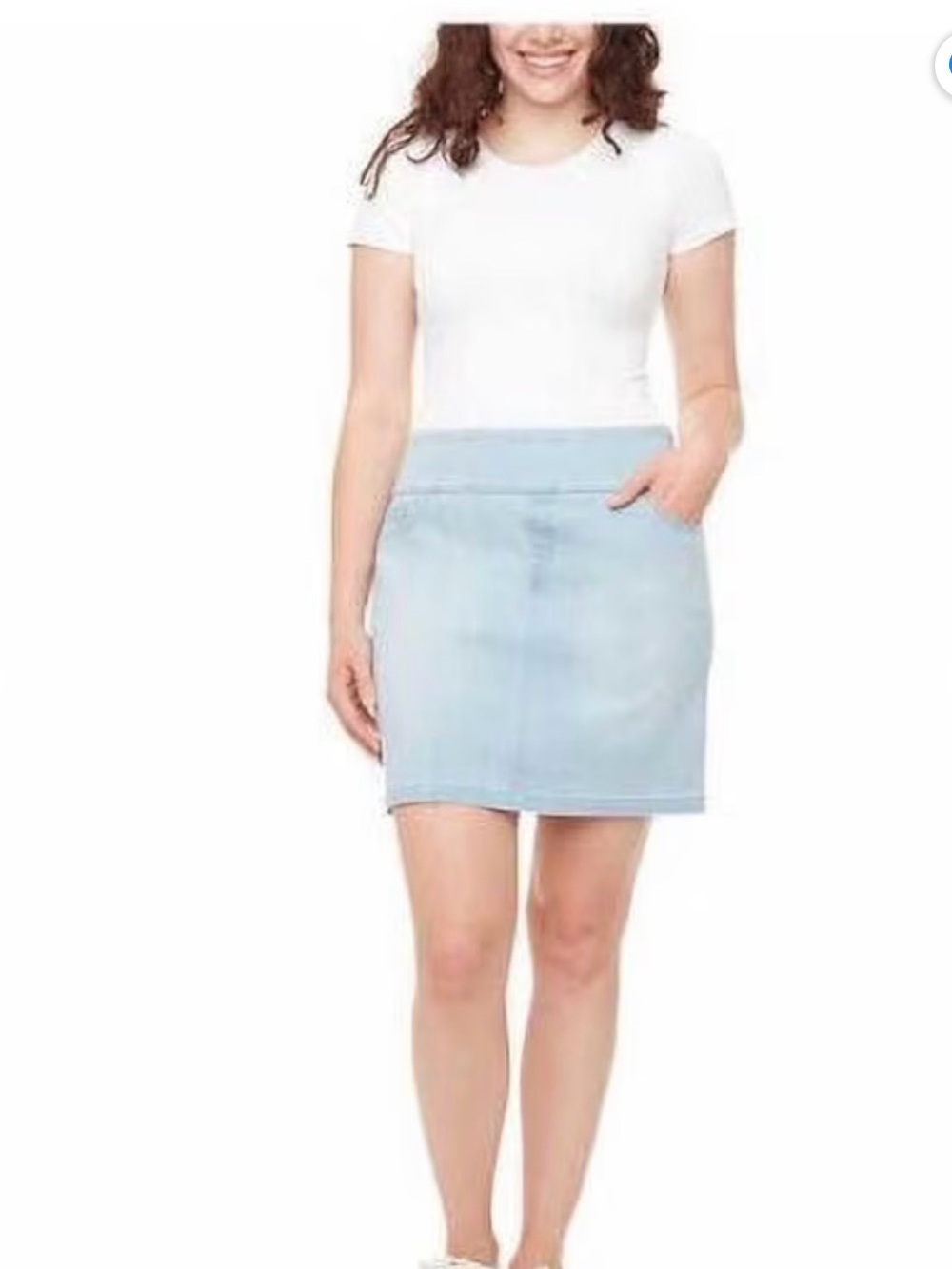 Light Wash Denim Mini Skirt - Women's